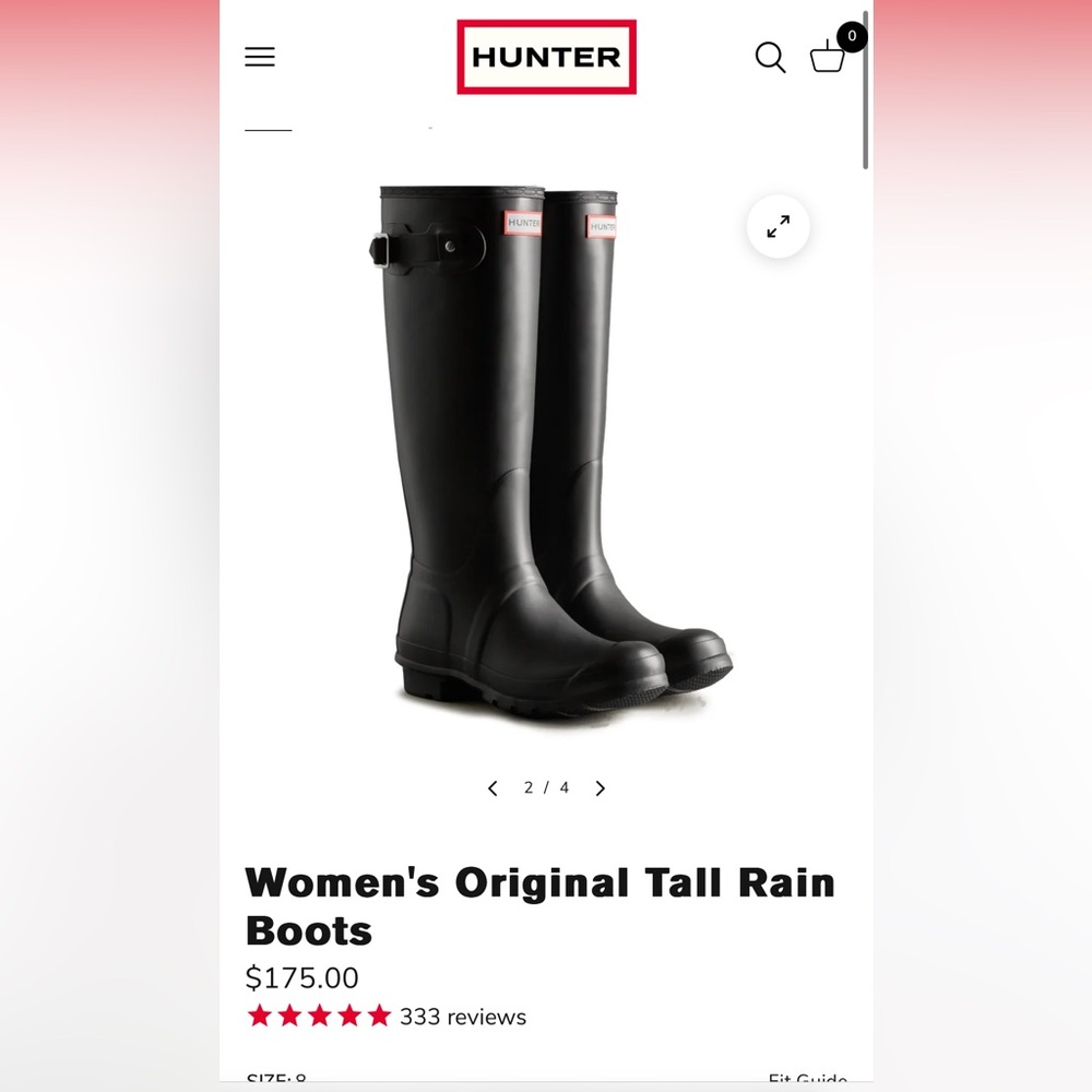 Hunter original tall rain boots